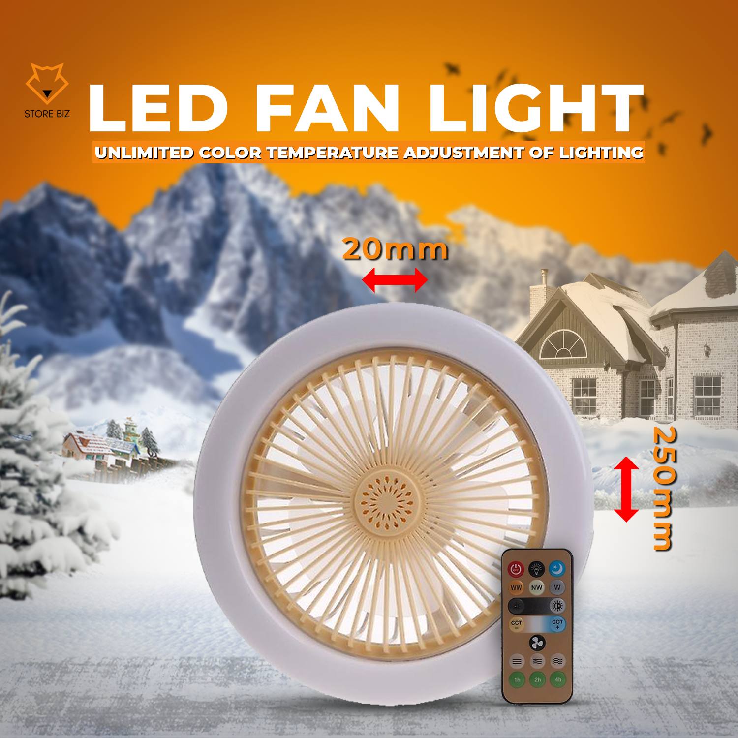 🔥 2-in-1  360 ° Rotating Ceiling Fan Light With Remote Control 😍