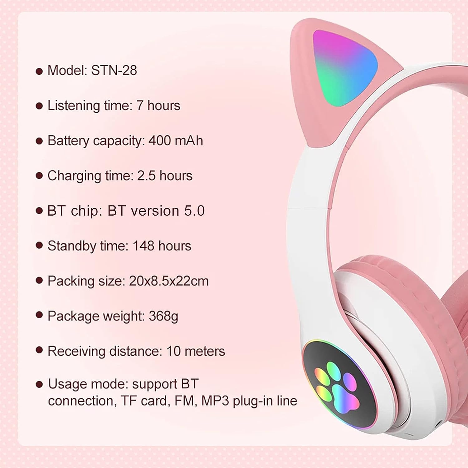🎧 Wireless Cat Ear Headphones with Mic – Bluetooth, 50% OFF TODAY ONLY! 🐱✨