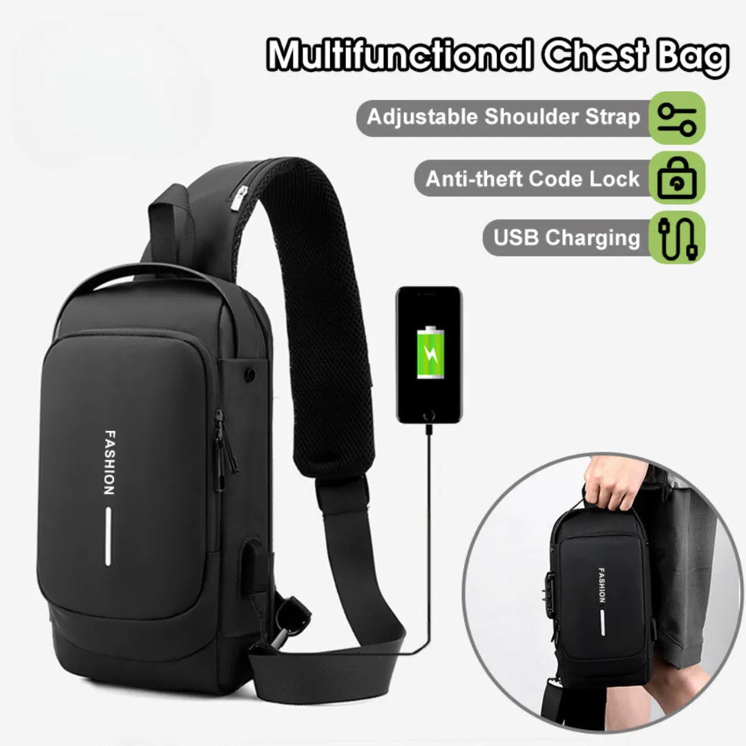 🔥 Multifunction Anti-Theft chest bag - USB Charging Crossbody Bag 👜 - Stylish & Secure for Trips 🚶‍♂️ | 🔥 Flat 40% OFF 🔥