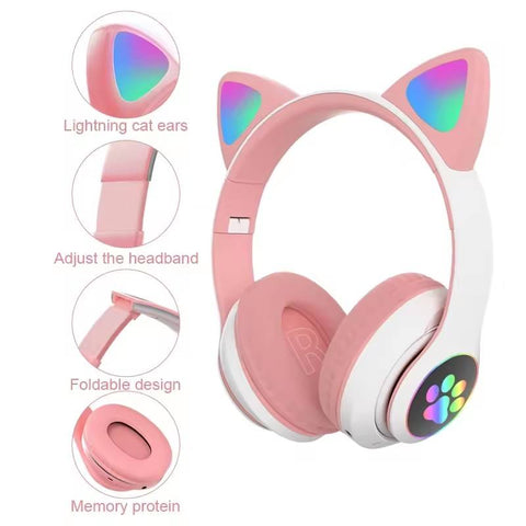 🎧 Wireless Cat Ear Headphones with Mic – Bluetooth, 50% OFF TODAY ONLY! 🐱✨