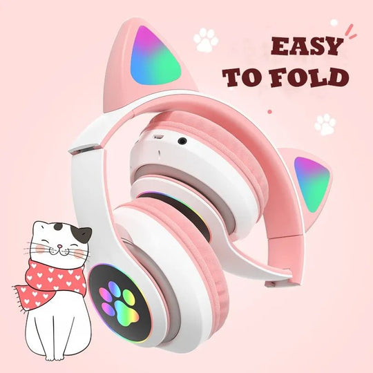🎧 Wireless Cat Ear Headphones with Mic – Bluetooth, 50% OFF TODAY ONLY! 🐱✨