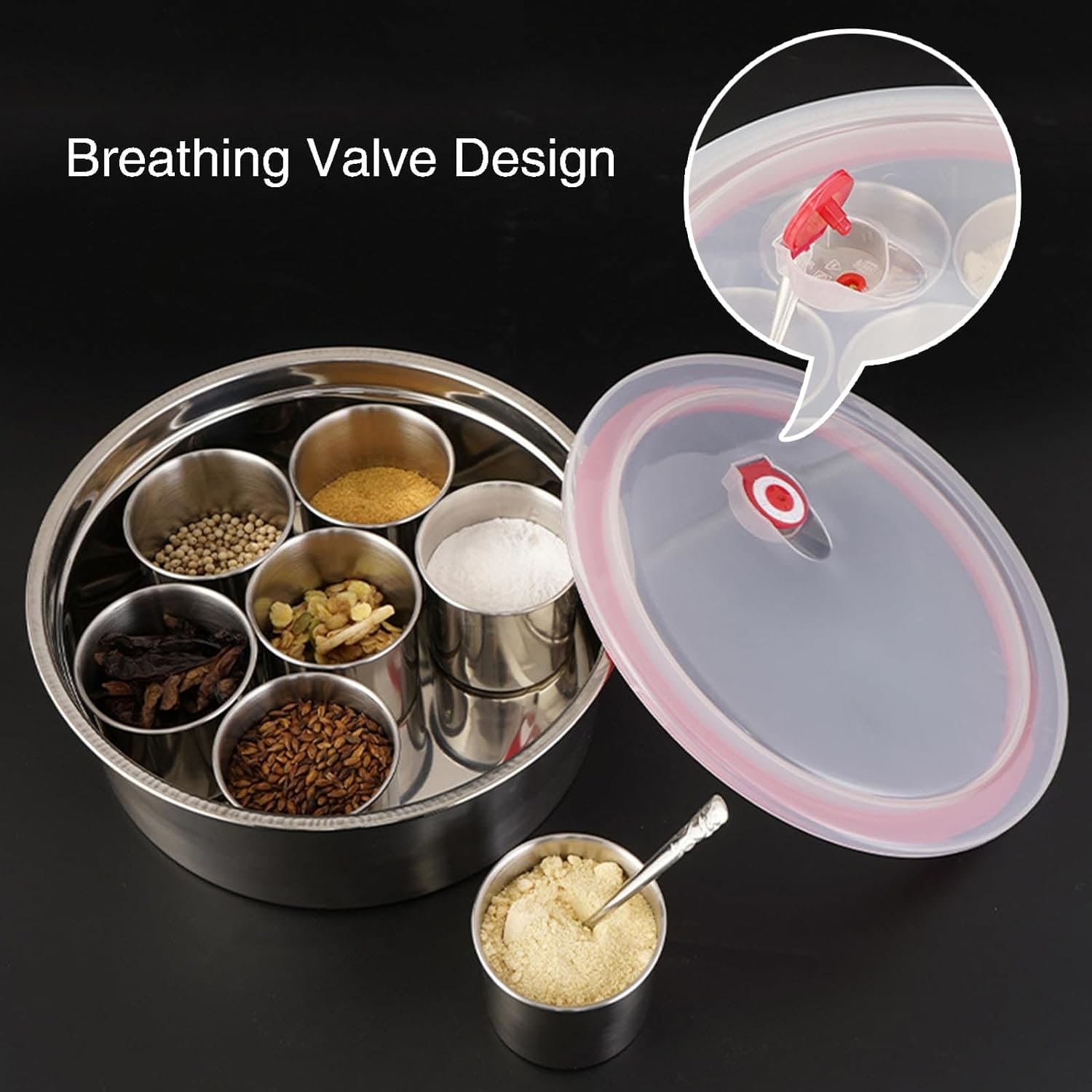 🔥 Indian 8-Grid Steel Spice Box - 2 Perfect Kitchen Storage! 🍽️"| Flat 40% OFF 🔥